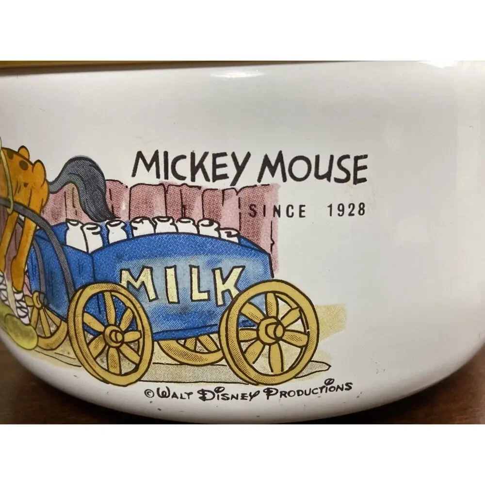 Vintage Mickey Mouse Metal Canister Dish Lid RARE Japan Walt Disney‎ Productions